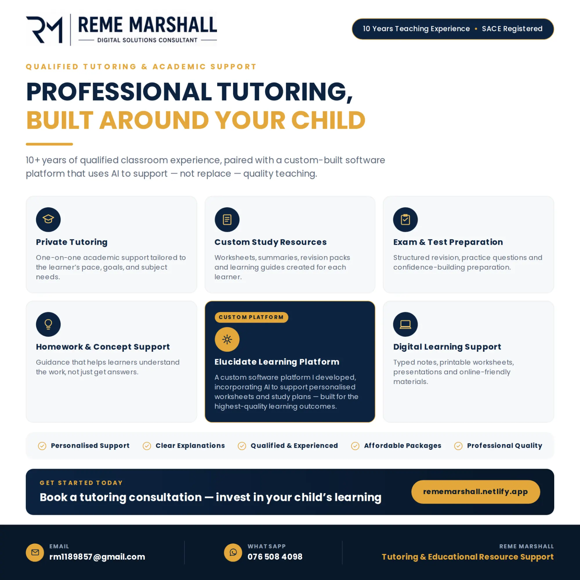 Tutoring and academic support service poster